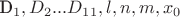 D_1,D_2... D_1_1, l, n,m,x_0