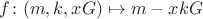 $$f \colon (m, k, xG) \mapsto m - x k G$$
