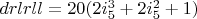 $drlrll=20  (2 i_5^3+2 i_5^2+1)$