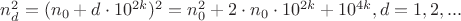 $n_d^2=(n_0+d\cdot 10^{2k})^2=n_0^2+2\cdot n_0\cdot 10^{2k}+10^{4k}, d=1,2,...$