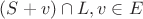 $(S+v) \cap L, v \in E$