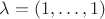 $\lambda = (1, \dots, 1)$