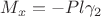 $M_x=-Pl\gamma_2$