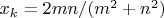 $x_k=2mn/(m^2+n^2)$