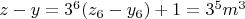 $z-y=3^6(z_6-y_6)+1=3^5m^3$