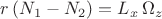 $r\,(N_1-N_2)=L_x\,\Omega_z$