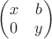 $\begin{pmatrix}
x &b\\
0 &y
\end{pmatrix}$