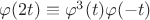 $\varphi(2t)\equiv \varphi^3(t)\varphi(-t)$