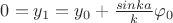 $0=y_1=y_0+\frac{sinka}{k}\varphi_0$
