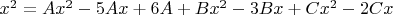 $x^2 = Ax^2-5Ax+6A+Bx^2-3Bx+Cx^2-2Cx$
