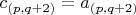 $c_{(p, q+2)}=a_{(p, q+2)} $