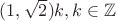 $(1,\sqrt{2})k, k \in \mathbb{Z}$