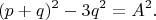 $$
(p+q)^{2}-3q^{2}=A^{2}.
$$