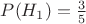 $P(H_1)=\frac{3}{5}$
