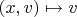 $(x,v)\mapsto v$