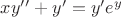 $\Ds xy&rsquo;&rsquo;+y&rsquo;=y&rsquo;e^y$