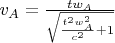 $ v_A=\frac{t w_A}{\sqrt{\frac{t^2 w_A^2}{c^2}+1}}$