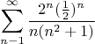 $$\sum\limits_{n-1}^{\infty} \frac {2 ^{n} (\frac {1} {2}) ^{n}} {n(n^ 2+1)}$$