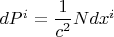 $dP^i=\dfrac 1{c^2}N dx^i$