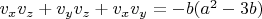 $v_x v_z+v_y v_z+v_x v_y=-b (a^2-3 b)$