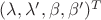 $(\lambda, \lambda', \beta, \beta')^{T}$