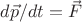 $d\vec p/dt = \vec F$