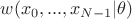 $w(x_0,...,x_{N-1}| \theta)$