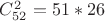 $C_{52}^{2}=51*26$