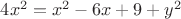 $4x^2=x^2-6x+9+y^2$