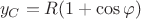 $$y_C=R(1+\cos{\varphi})$$