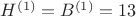 $H^{(1)} = B^{(1)} = 13$ $H^{(1)} = B^{(1)} = 13$