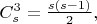 $C_s^3=\frac{s(s-1)} 2,$
