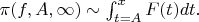 $\pi(f,A,\infty) \sim \int_{t=A}^{x}{F(t)dt}.$