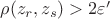 \rho(z_r, z_s)> 2\varepsilon'