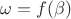 $\omega = f(\beta)$