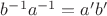 $b^{-1} a^{-1} = a' b'$