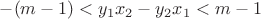 $-(m-1)<y_1x_2-y_2x_1<m-1$