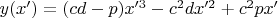 $y(x')=(cd-p)x'^3-c^2dx'^2+c^2px'$