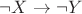 $\neg X\to\neg Y$