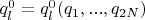 $q_l^0=q_l^0(q_1,...,q_{2N})$