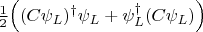 $\frac{1}{2}\Bigl((C\psi_L)^\dagger\psi_L+\psi_L^\dagger(C\psi_L)\Bigr)$