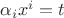 $\alpha_i x^i = t$ $\alpha_i x^i = t$
