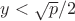 $y<\sqrt p /2$