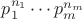 $p_1^{n_1}\cdots p_m^{n_m}$