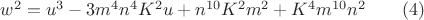 $w^2=u^3-3m^4{n^4}{K^2}u+n^{10}K^2{m^2}+K^4{m^{10}}n^2\qquad(4)$