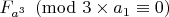 $F_{a^3} \pmod{ 3\times a_1\equiv 0 }$