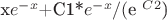 x$e ^{-x}$+C1*$e ^{-x}/{($e ^{C2}$)}