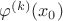$\varphi^{(k)}(x_0)$ $\varphi^{(k)}(x_0)$