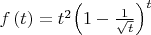 $\[f\left( t \right) = {t^2}{\left( {1 - \frac{1}
{{\sqrt t }}} \right)^t}\]
$