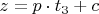 $ z=p\cdot t_{3}+c$